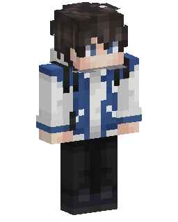 Skin Minecraft Blue White Jacket Boy