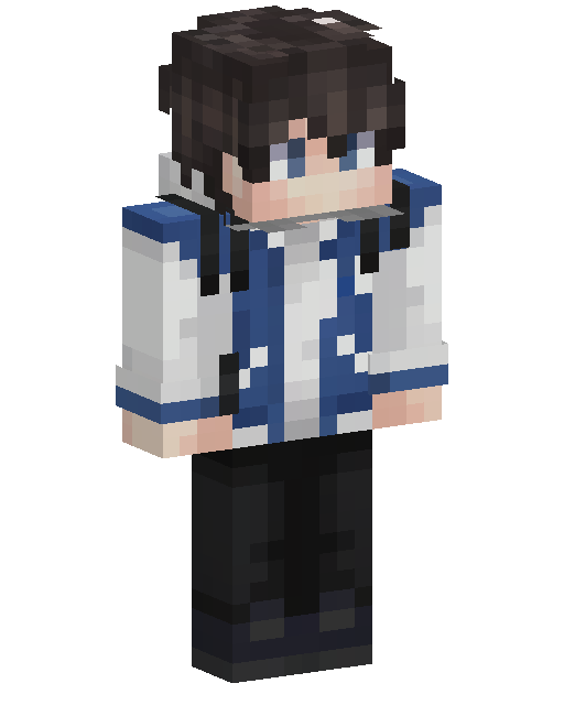 Blue White Jacket Boy Minecraft skin