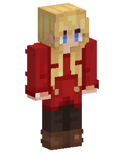 Blonde Red Coat Girl Minecraft skin