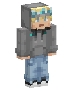 Blonde Hair Gray Hoodie 的 Minecraft 皮肤