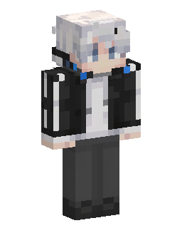 Silver Hair Black Jacket 的 Minecraft 皮肤