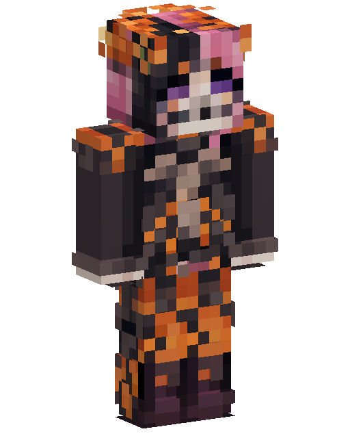 Minecraft-skin Orange Black Streetwear