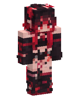 Crimson Gothic Anime Character Minecraft skin