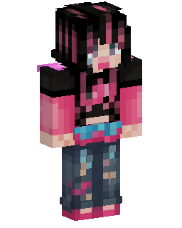 Skin Minecraft Pink Streetwear Girl