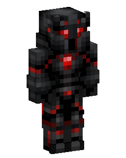 Skin Minecraft Dark Armored Warrior With Red Glow