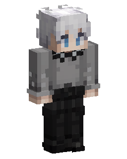 Skin Minecraft Silver Hair Grey Hoodie