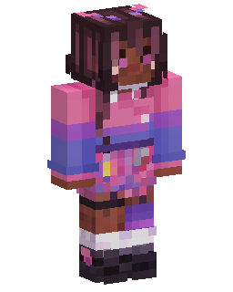 Pink Purple Anime Girl Minecraft 스킨