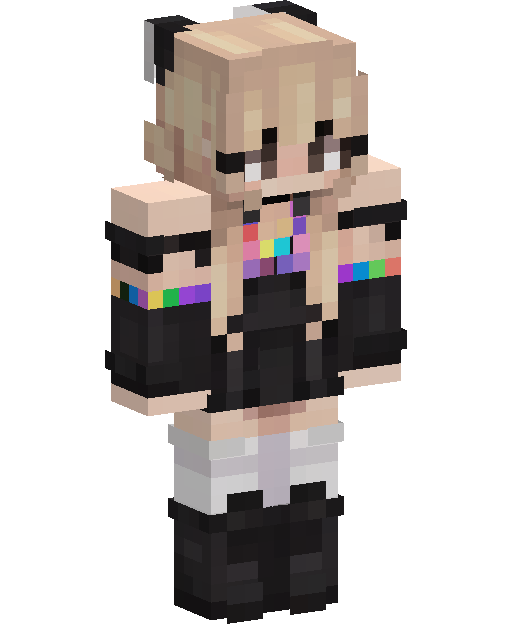 Rainbow Hoodie Girl Minecraft skin