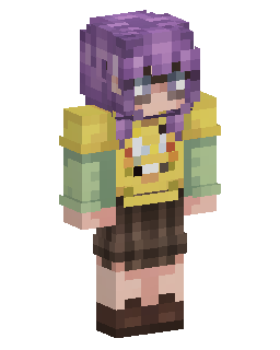 Skin Minecraft Purple Hair Girl In Yellow