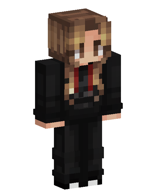 Long Haired Black Jacket Girl Minecraft 皮肤