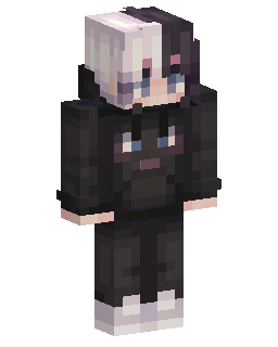 White Haired Dark Outfit skin de Minecraft