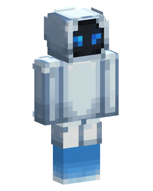 White Robot With Blue Eyes 마인크래프트 스킨
