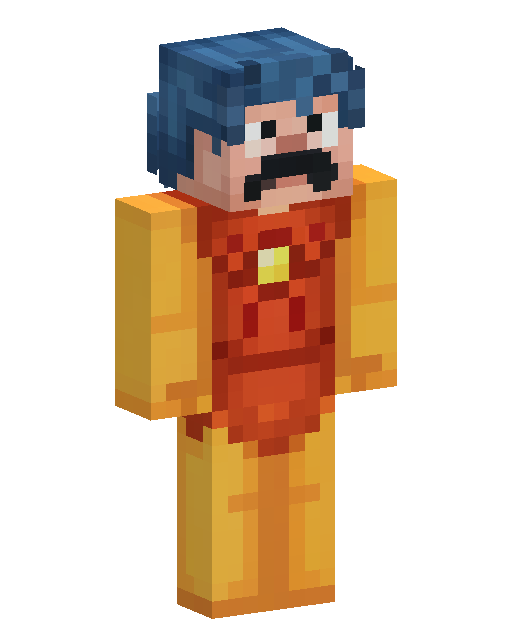 Skin Minecraft Blue Haired Mustache Hero