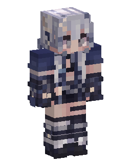 Silver Hair Striped Outfit Minecraft skin