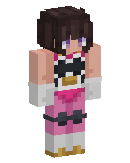 Pink Dress Anime Girl Minecraft skin