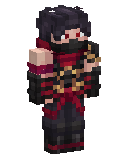 Red Black Masked Warrior Minecraft skini