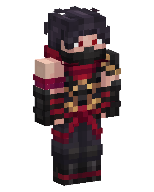 Red Black Masked Warrior — Minecraft Skin Download