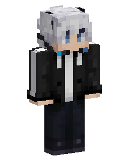 Silver Hair Black Jacket 的 Minecraft 皮肤