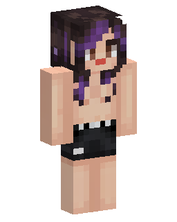 Purple Haired Crop Top Girl Minecraft skin