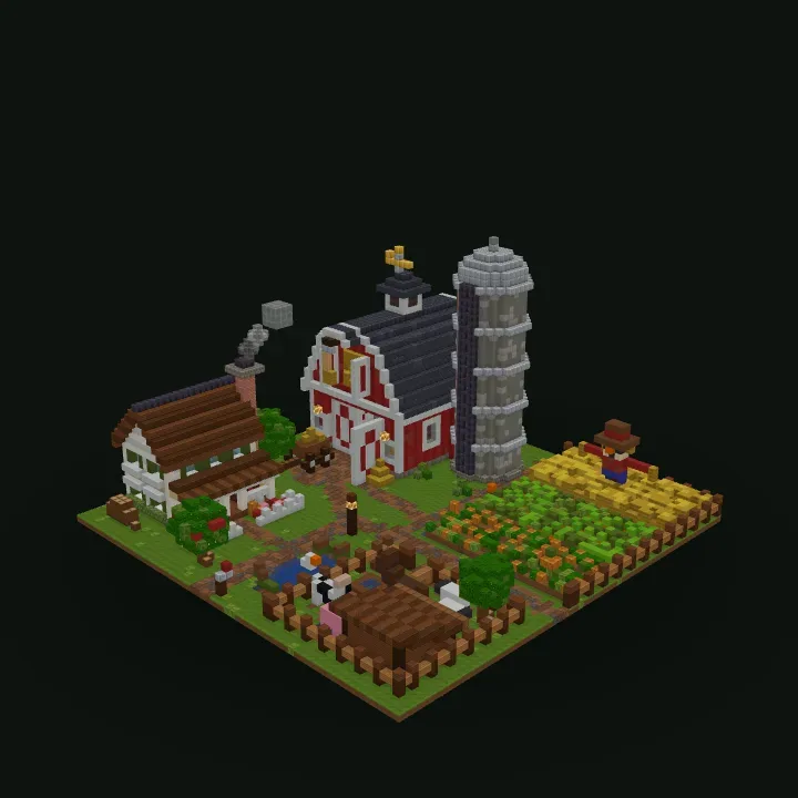 Red Barn Farm – stavba v Minecraftu