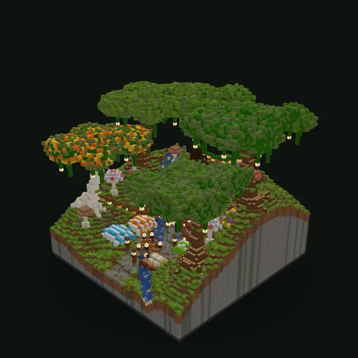 A hobbit market in the forest – stavba v Minecraftu