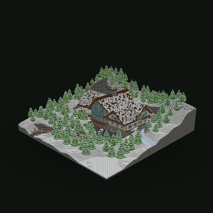 Alpine Winter Chalet – stavba v Minecraftu
