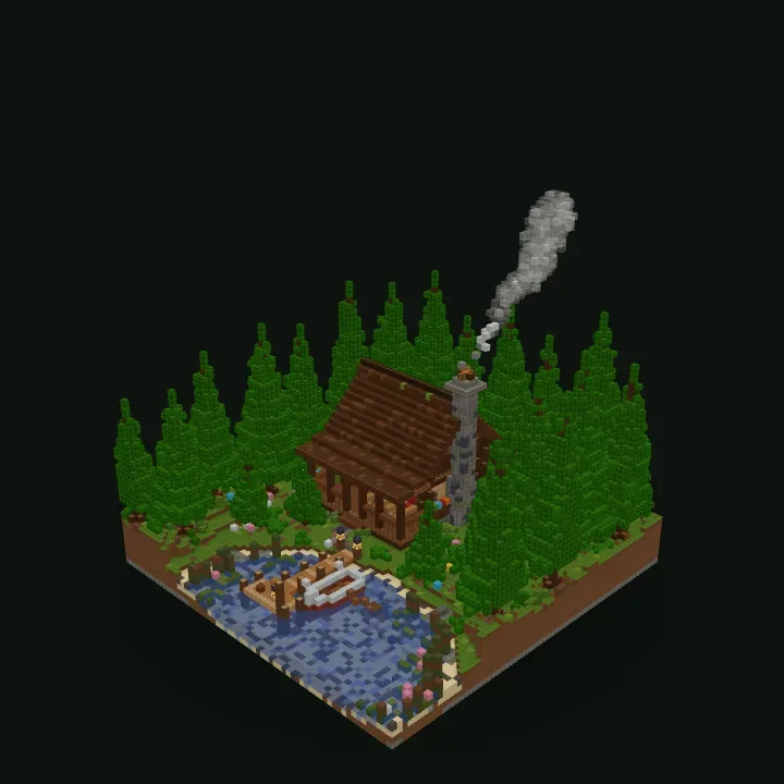 Cozy Lakeside Cabin – stavba v Minecraftu
