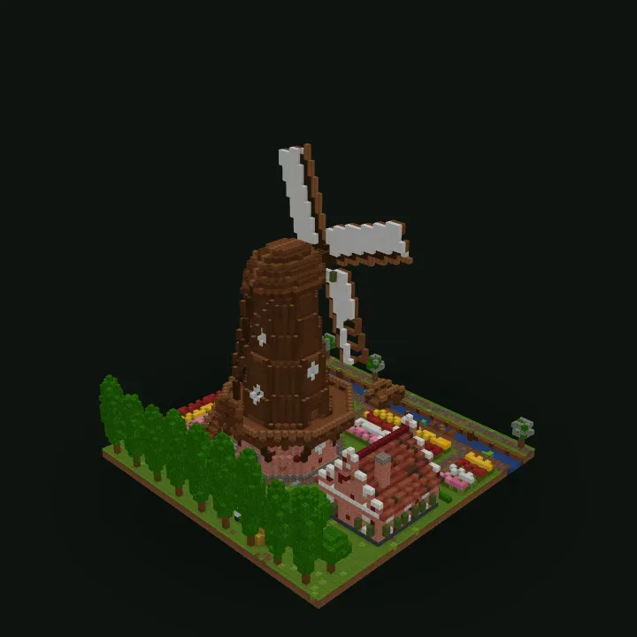 Windmill by the Fields Minecraft build