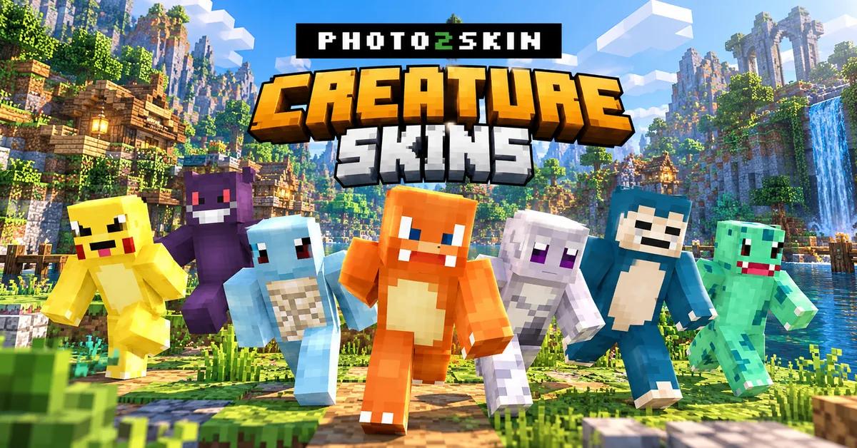 Skin Minecraft Pokémon di Pikachu, Charizard, Mewtwo e altri Pokémon